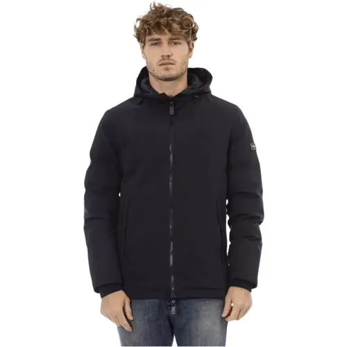 Trendige Blaue Jacke Mantel mit Gewinde-Taschen , Herren, Größe: 3XL - Baldinini - Modalova