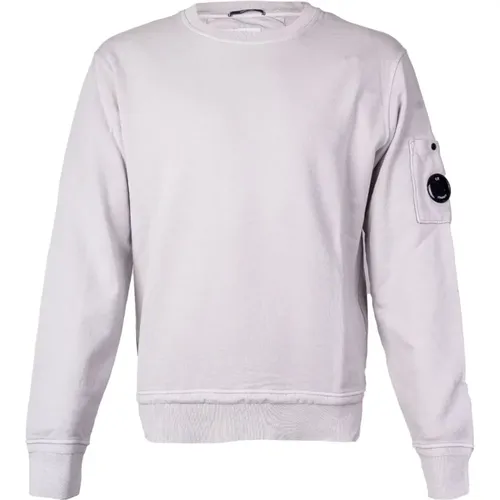 Lightweight Washed Cotton Crewneck Sweatshirt with Logo Sleeve Detail , male, Sizes: 2XL - C.P. Company - Modalova