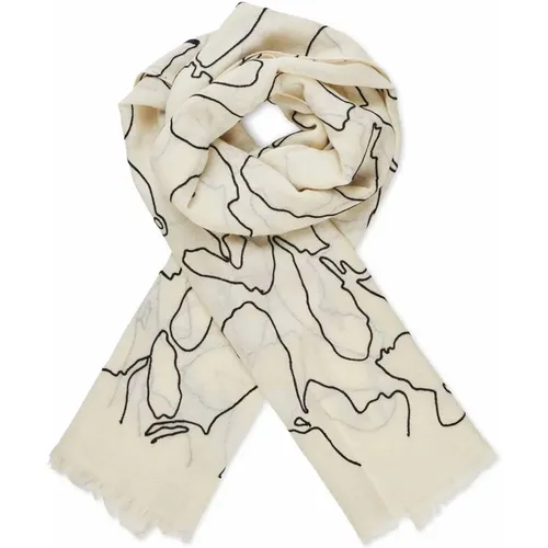 Embroidered Scarf Msafina Fog , female, Sizes: ONE SIZE - Masai - Modalova