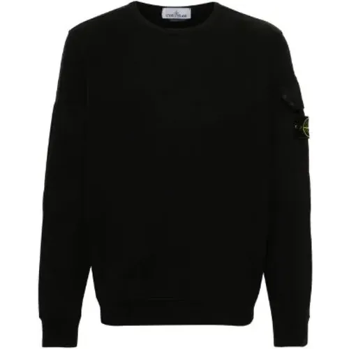 Kompass Logo Schwarzer Pullover , Herren, Größe: M - Stone Island - Modalova