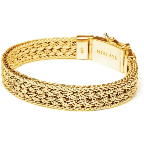 Herren Goldenes Geflochtenes Kettenarmband - Nialaya - Modalova