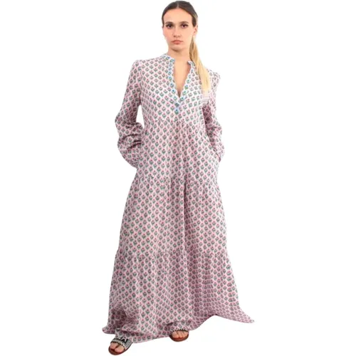 Rosa Kleid Oversize Langarm Weiter Ausschnitt - MC2 Saint Barth - Modalova