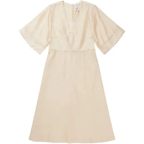 Stilvolles Kleid mit Zigzag-Muster und Taschen , Damen, Größe: S - Munthe - Modalova