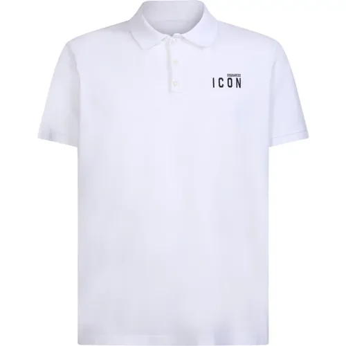 Weißes Icon Polo Shirt , Herren, Größe: XS - Dsquared2 - Modalova