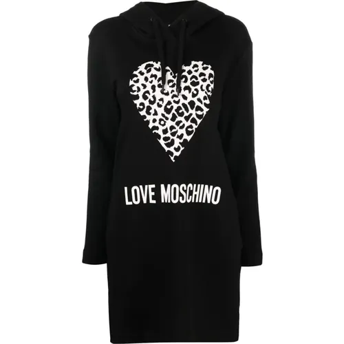 Casual Schwarzes Midi Kleid - Love Moschino - Modalova