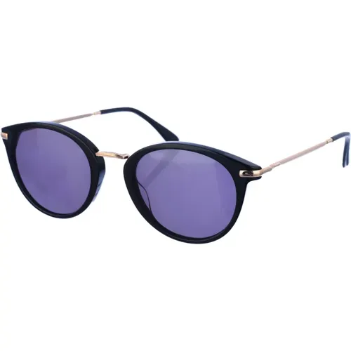 Runde Sonnenbrille aus Acetat mit Metall-Details - Calvin Klein - Modalova