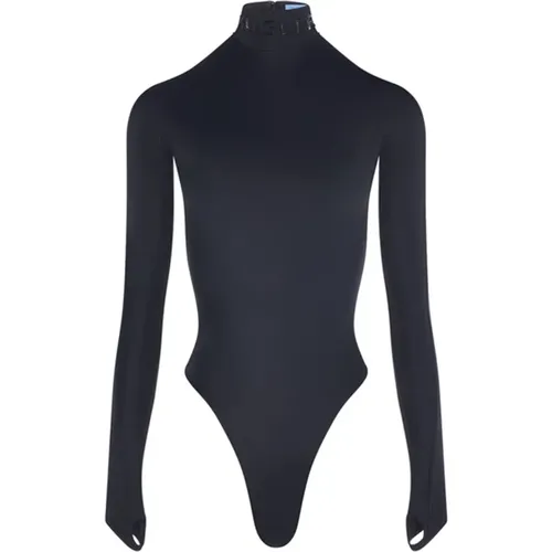 High Neck Logo Body , female, Sizes: M - Mugler - Modalova