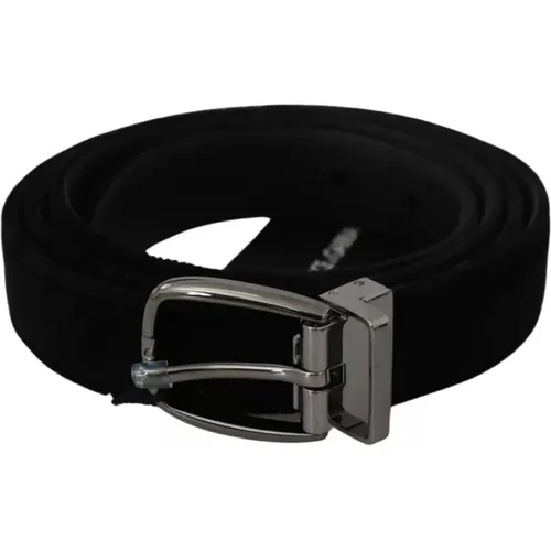 Velvet Belt with Silver Buckle , female, Sizes: 95 CM, 115 CM - Dolce & Gabbana - Modalova