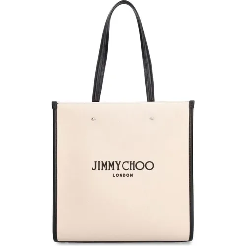 Logo Tote Bag with Leather Detail , female, Sizes: ONE SIZE - Jimmy Choo - Modalova