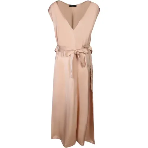 Elegant V-Neck Sleeveless Dress , female, Sizes: XS, S - Fabiana Filippi - Modalova