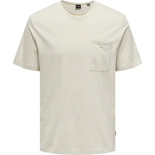 Regular Fit T-shirt , Herren, Größe: M - Only & Sons - Modalova