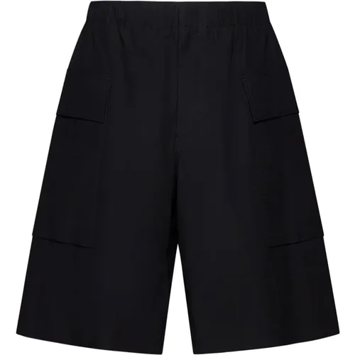 Poplin Ruched Detailing Shorts , male, Sizes: M - Jil Sander - Modalova