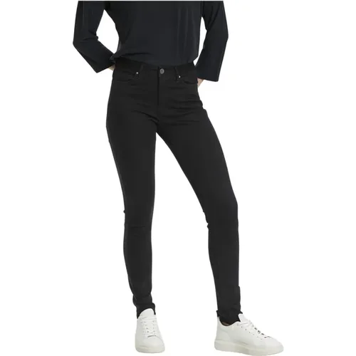 Schicke Slim-Fit Jeans in klassischem Schwarz , Damen, Größe: M - Kaffe - Modalova