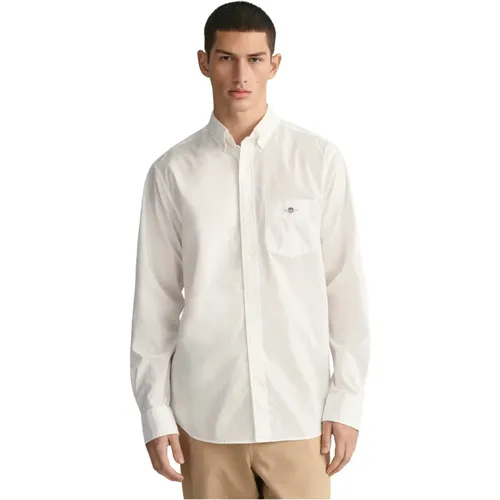 Classic Poplin Shirt with -Inspired Patch , male, Sizes: M, 3XL, 4XL, L, XL, 2XL - Gant - Modalova