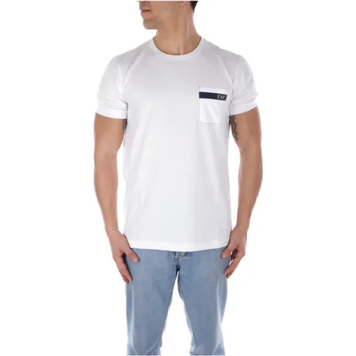 Weißes Logo Fronttasche T-shirt , Herren, Größe: XL - Fay - Modalova