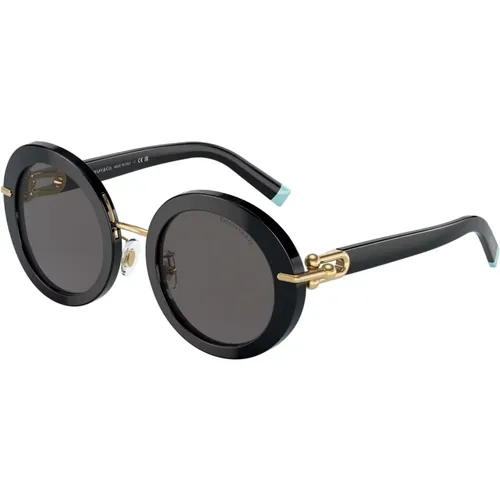 Schwarz/Dunkelgrau Sonnenbrille , Damen, Größe: 50 MM - Tiffany - Modalova