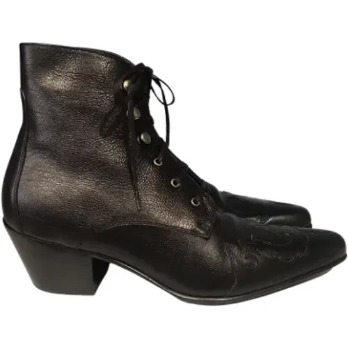 Pre-owned Leather boots , female, Sizes: 8 1/2 UK - Saint Laurent Vintage - Modalova