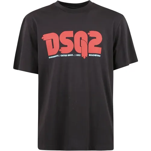 Lässiges Baumwoll T-Shirt , Herren, Größe: L - Dsquared2 - Modalova