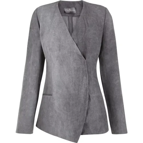 Baby, linen jacket in storm color , female, Sizes: L, XL, 2XL - Cortana - Modalova