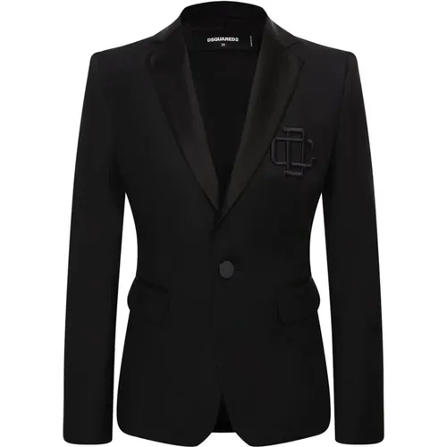 Schwarze Einreiher-Jacke für Frauen - Dsquared2 - Modalova