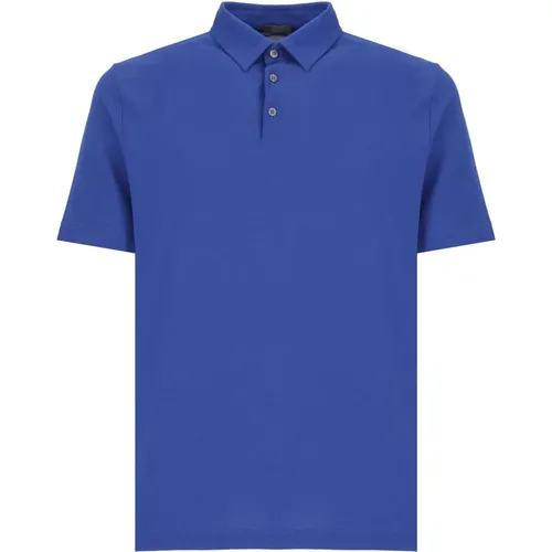 Blaues IceCotton Polo-Shirt für Männer , Herren, Größe: 2XL - Zanone - Modalova