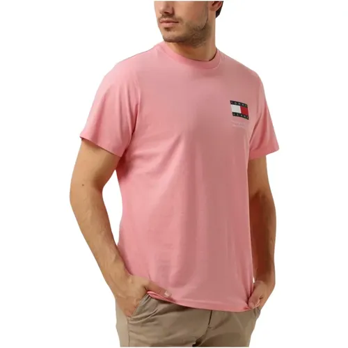 Herren Polo & T-Shirts Slim Essential Flag Tee , Herren, Größe: L - Tommy Jeans - Modalova