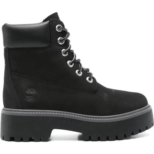 Schwarze Wildleder Schnürstiefeletten , Damen, Größe: 36 EU - Timberland - Modalova