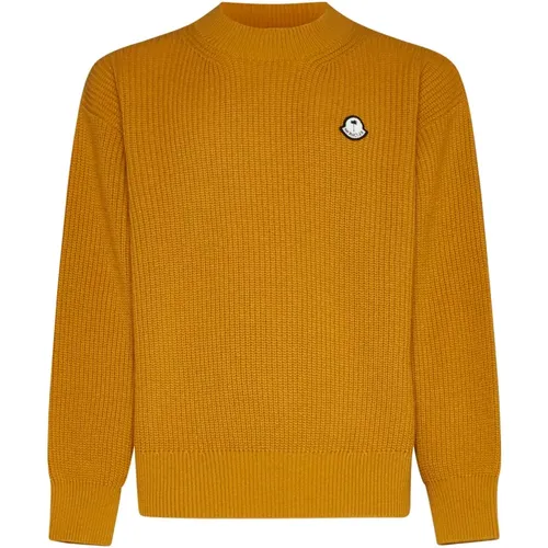 Gelbe Pullover mit Weiß/Blauem Detail , Herren, Größe: XL - Moncler - Modalova