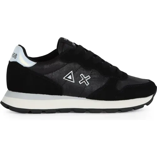 Leather and fabric sneakers with eco-leather inserts , female, Sizes: 3 UK, 4 UK - Sun68 - Modalova