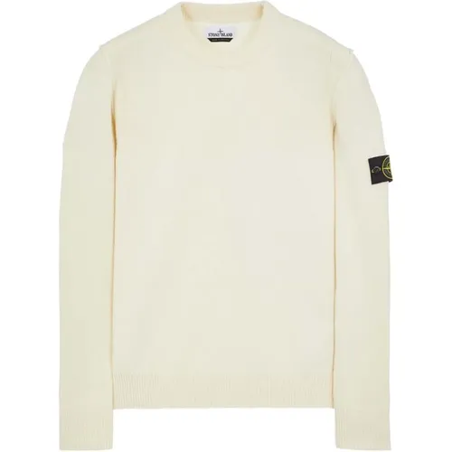 Cremefarbener Gestreifter Pullover Regular Fit - Stone Island - Modalova