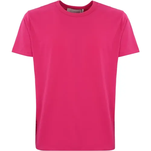 Magenta Cotton T-shirt Regular Fit , male, Sizes: S, M, L, XL - Amaránto - Modalova