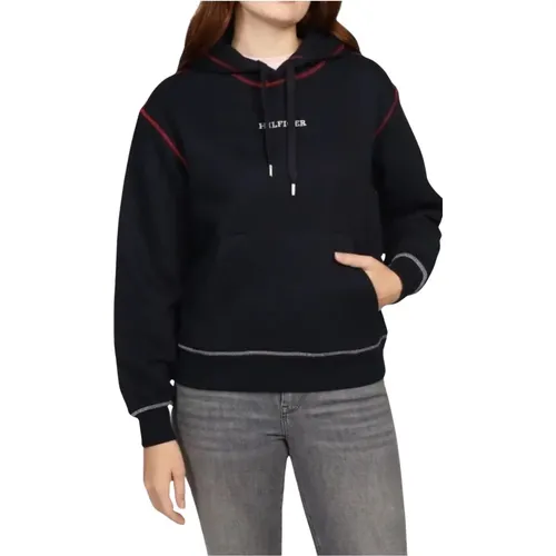 Moderne Globale Streifen Kapuzenpullover , Damen, Größe: M - Tommy Hilfiger - Modalova