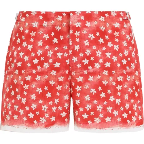 Red Floral Swim Shorts Ss24 , male, Sizes: W30, W32, W34 - Orlebar Brown - Modalova