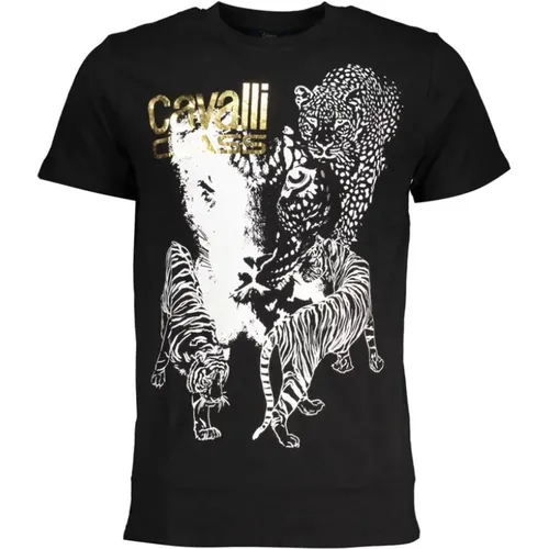 Printed Logo T-Shirt , male, Sizes: XL, L - Cavalli Class - Modalova