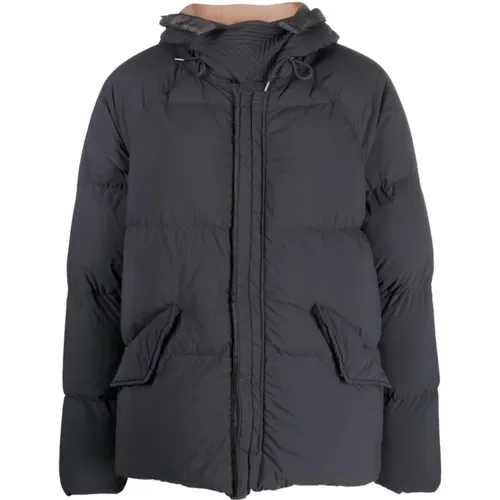 Grey Arctic Hooded Down Jacket , male, Sizes: M, S - Ten C - Modalova