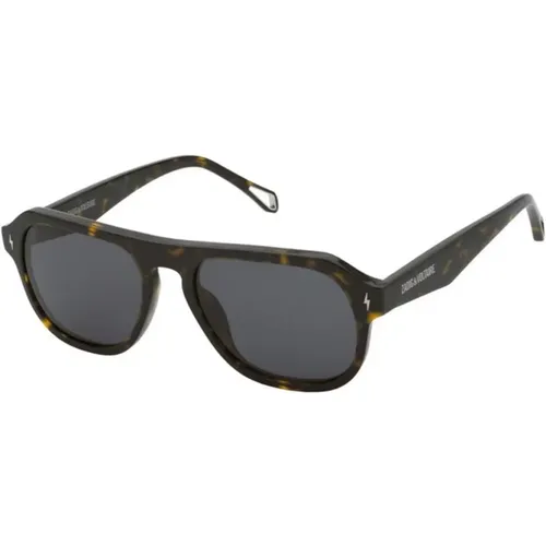 Dunkle Havana Sonnenbrille , Damen, Größe: 54 MM - Zadig & Voltaire - Modalova