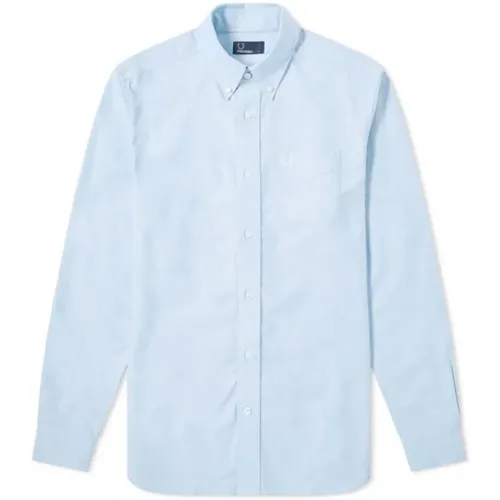 Classic Oxford Shirt Light Smoke-S , male, Sizes: XS, XL, S, L - Fred Perry - Modalova