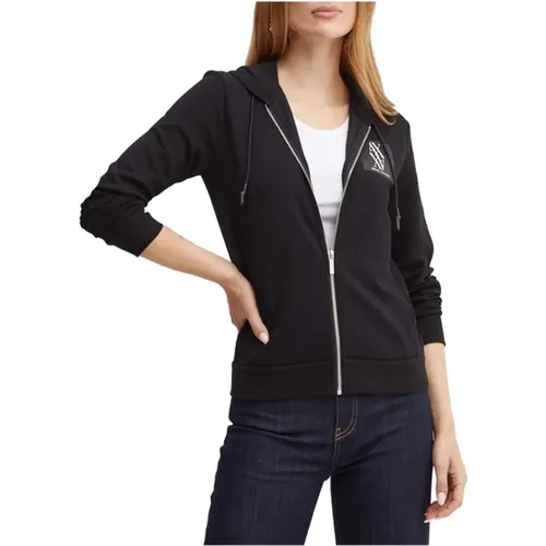 Schwarzer Minimalistischer Pullover für Frauen , Damen, Größe: L - Armani Exchange - Modalova