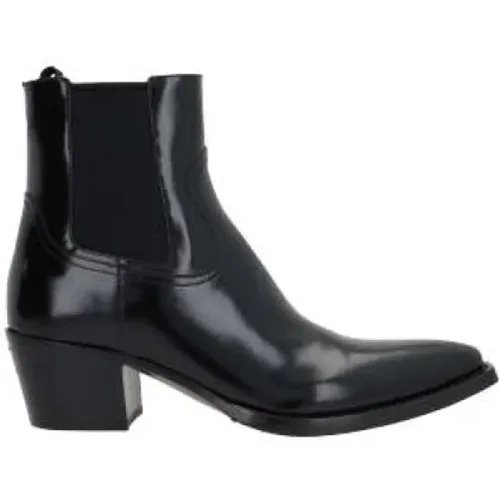 Brushed Leather Texan Boots , female, Sizes: 7 UK - Prada - Modalova