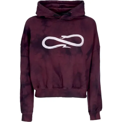 Tie Dye Cropped Hoodie Logo Print , Damen, Größe: XS - Propaganda - Modalova