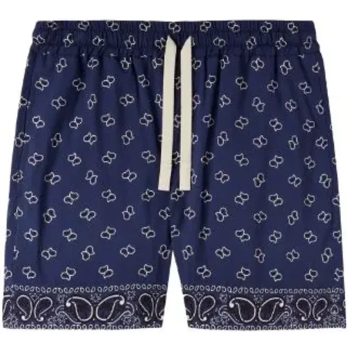 Blaue Bermuda-Shorts Kaschmir-Druck , Herren, Größe: L - Palm Angels - Modalova