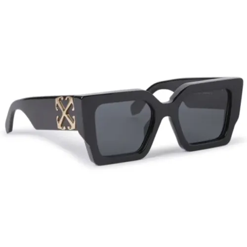 Stylische Acetat Sonnenbrille , unisex, Größe: 55 MM - Off White - Modalova