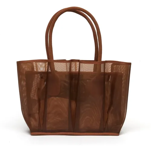 Plastik Tüll Handtasche in Dunkelbraun , Damen, Größe: ONE Size - La Milanesa - Modalova