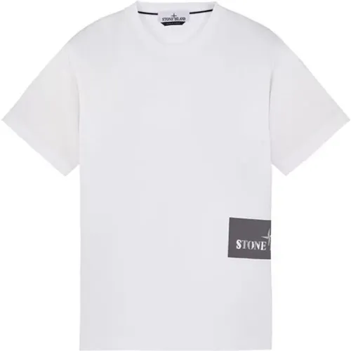 Printed Cotton T-shirt , male, Sizes: L, XL, M - Stone Island - Modalova