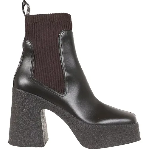 Ankle Boots with Textured Wedge , female, Sizes: 4 UK, 6 UK - Stella Mccartney - Modalova