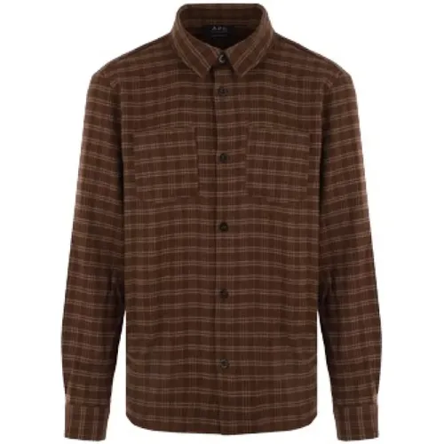 Plaid Flannel Shirt , male, Sizes: L - A.p.c. - Modalova