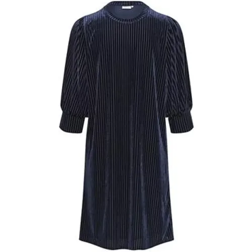 Kurzes Kleid mit 3/4 Ärmeln , Damen, Größe: XS - Kaffe - Modalova