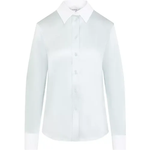 Silk Cotton Shirt Elegant Design , female, Sizes: XS, 2XS - Loewe - Modalova