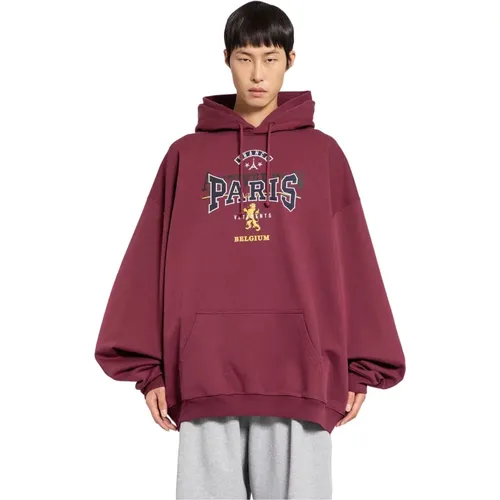 Embroidered Tourist Hoodie with Bordeaux Hood , male, Sizes: XL, L - Vetements - Modalova