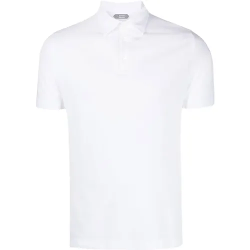Weiße Polo T-Shirts und Polos , Herren, Größe: S - Zanone - Modalova